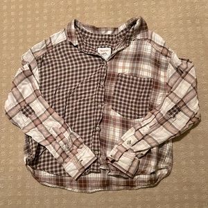 American Eagle button up multi design flannel. Size Small.